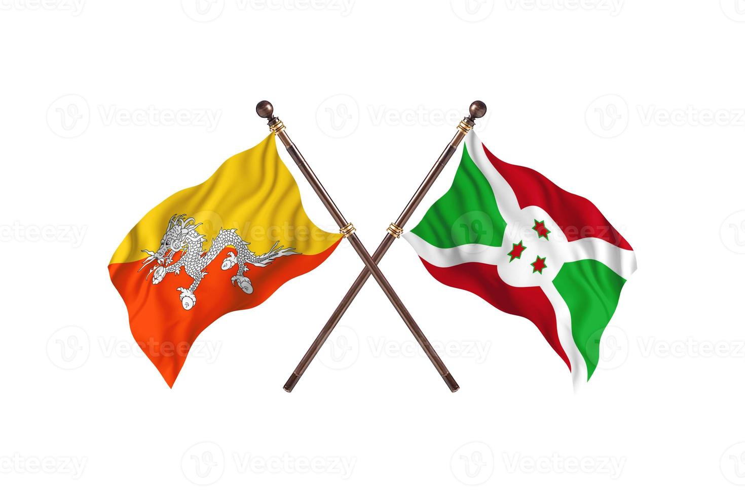 Bhutan versus Burundi Two Country Flags photo