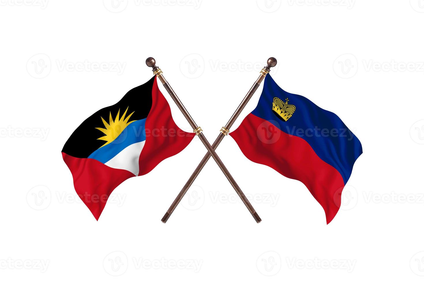 Antigua and Barbuda versus Liechtenstein Two Country Flags photo