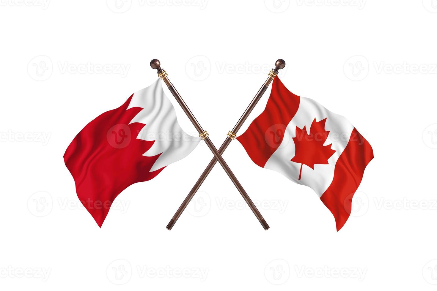 Bahrain versus Canada Two Country Flags photo