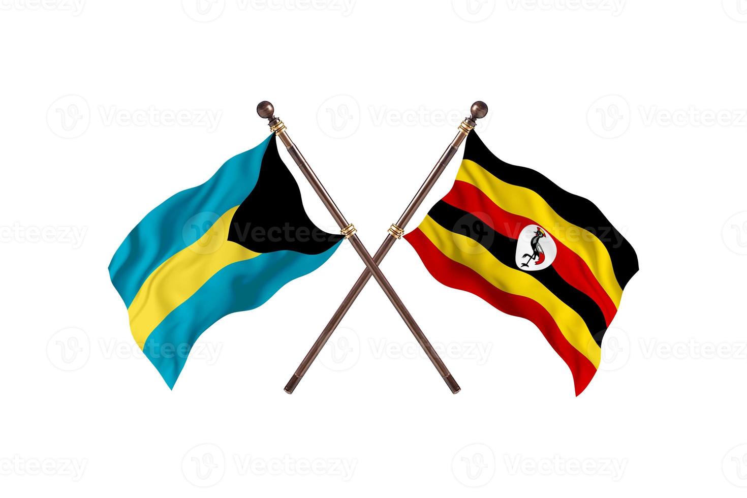 Bahamas versus Uganda Two Country Flags photo