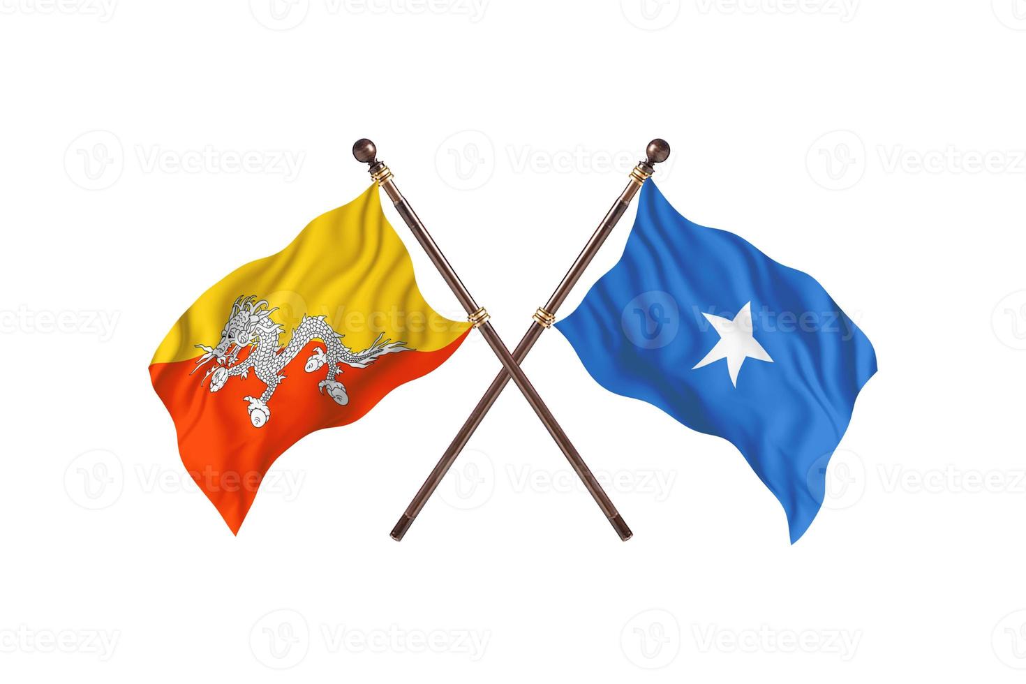 Bhutan versus Somalia Two Country Flags photo