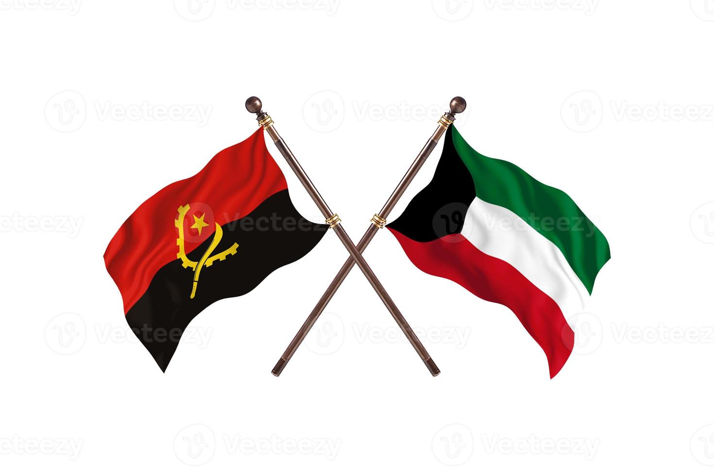 Angola versus Kuwait Two Country Flags photo