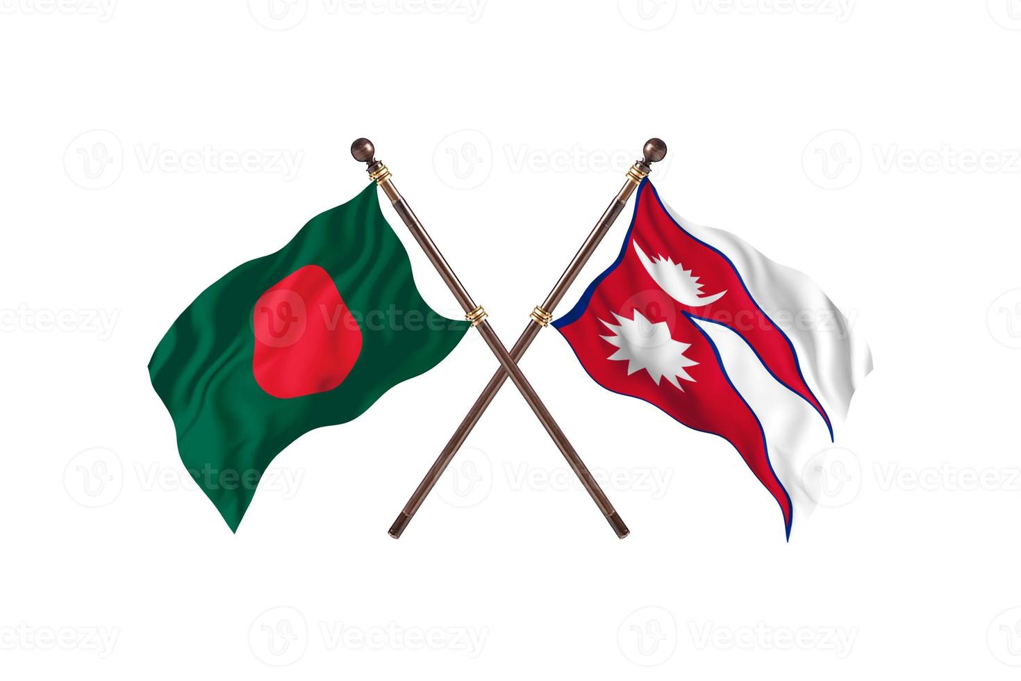 Bangladesh versus Nepal Two Country Flags photo