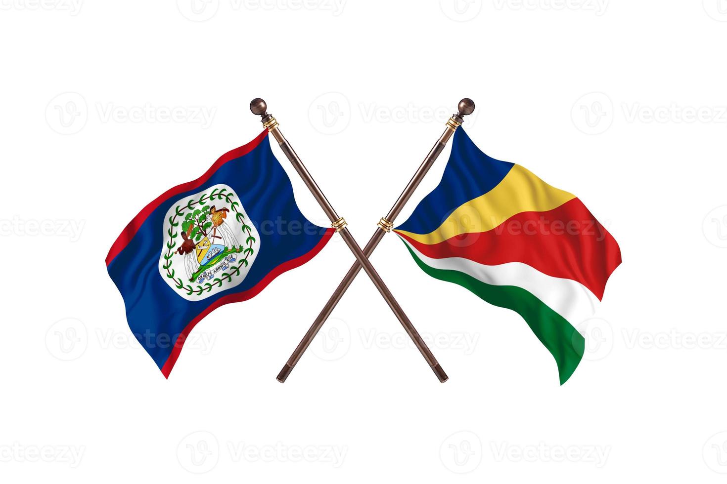 Belize versus Seychelles Two Country Flags photo