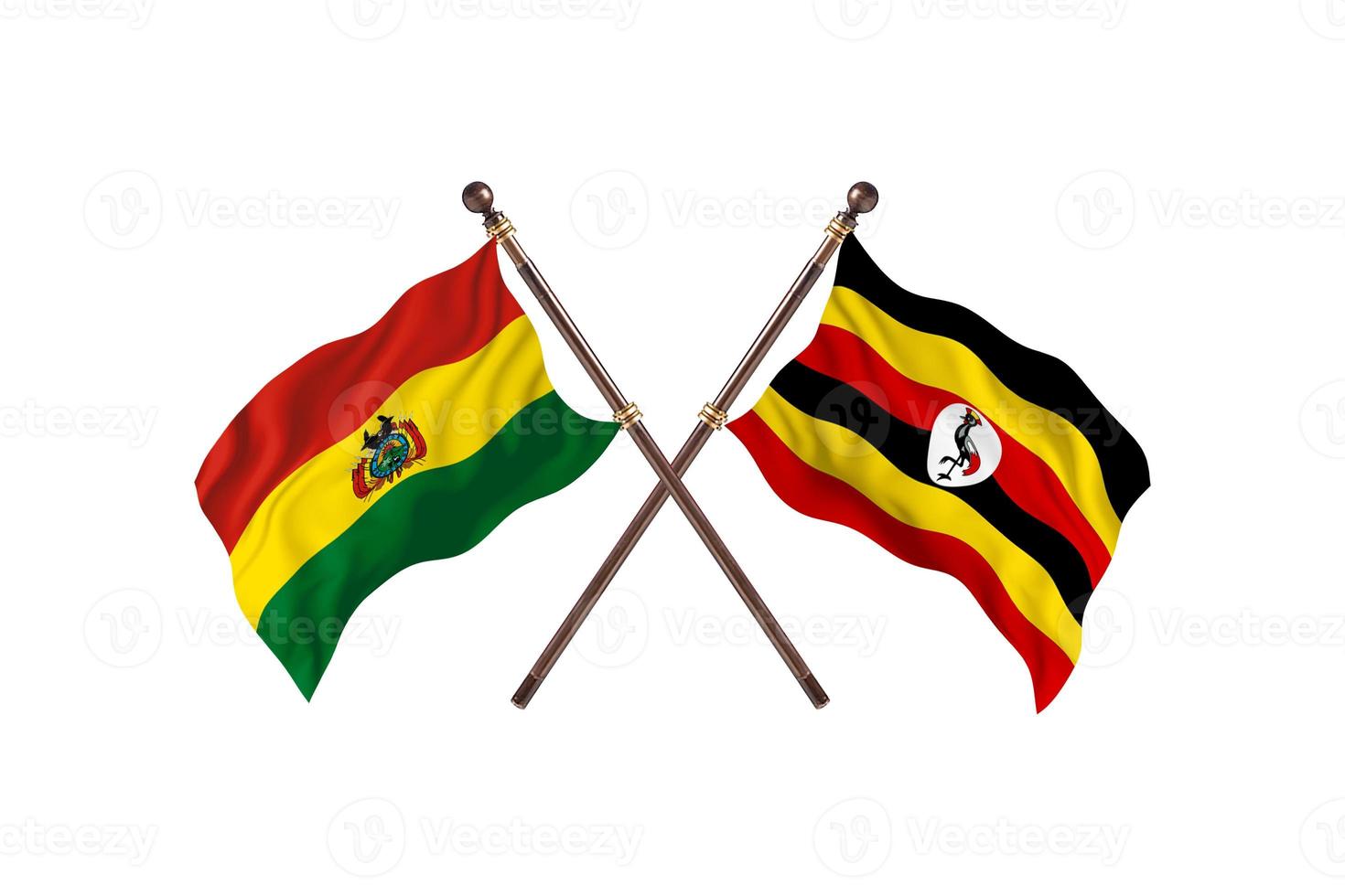Bolivia versus Uganda Two Country Flags photo