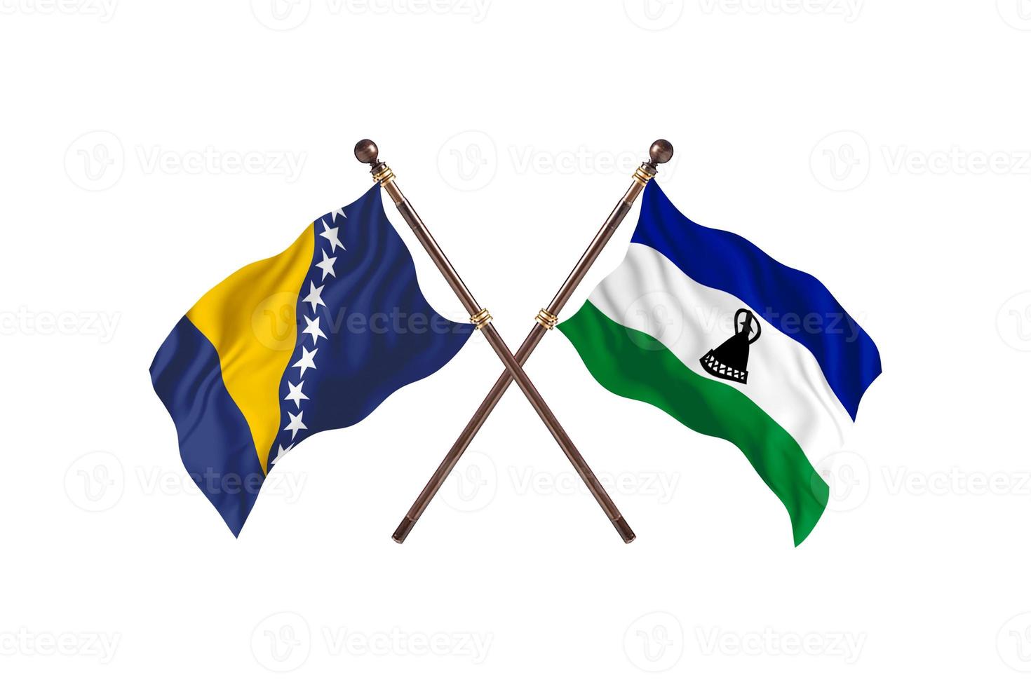 Bosnia versus Lesotho Two Country Flags photo