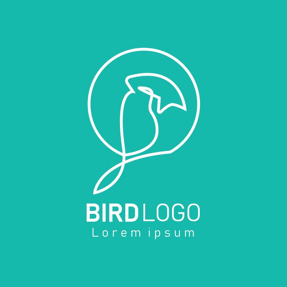 bird logo name line art icon vector