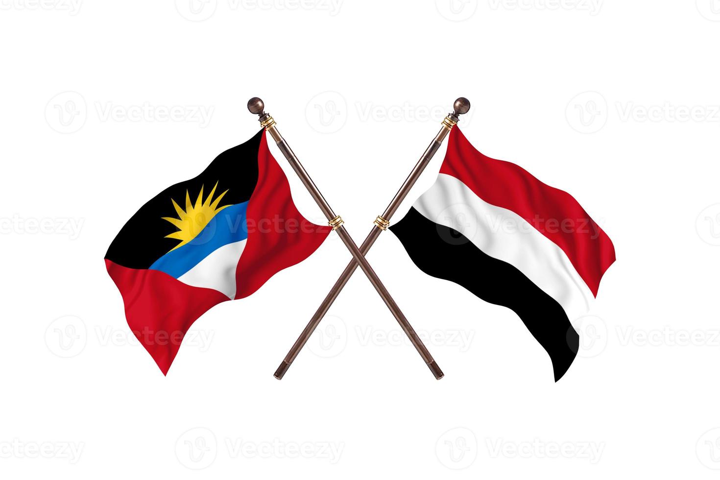 Antigua and Barbuda versus Yemen Two Country Flags photo