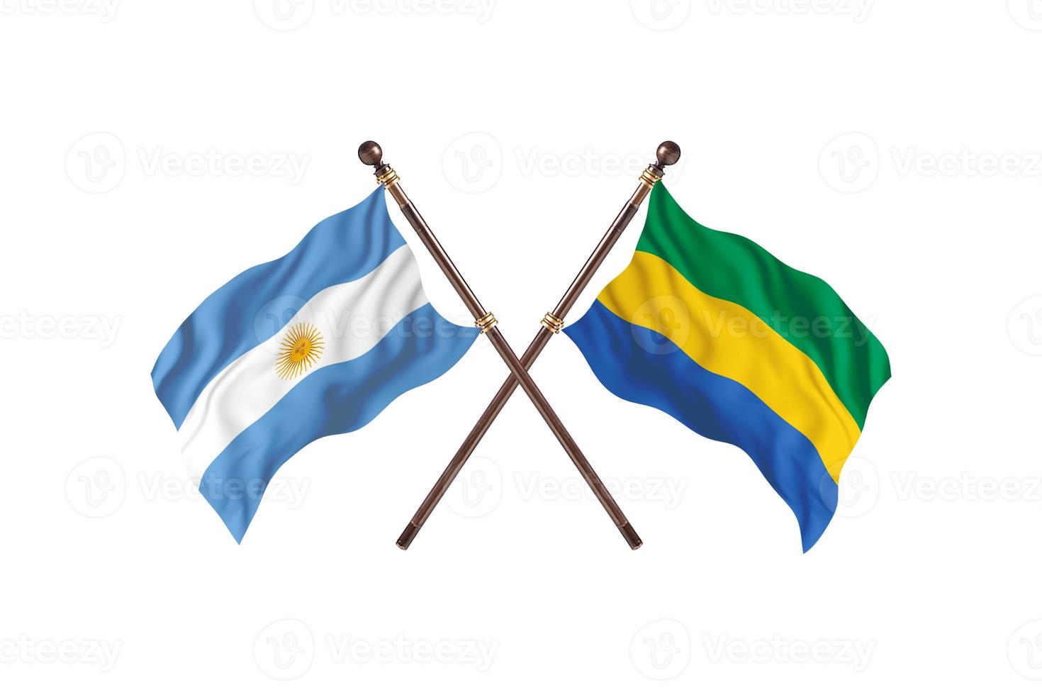 Argentina versus Gabon Two Country Flags photo