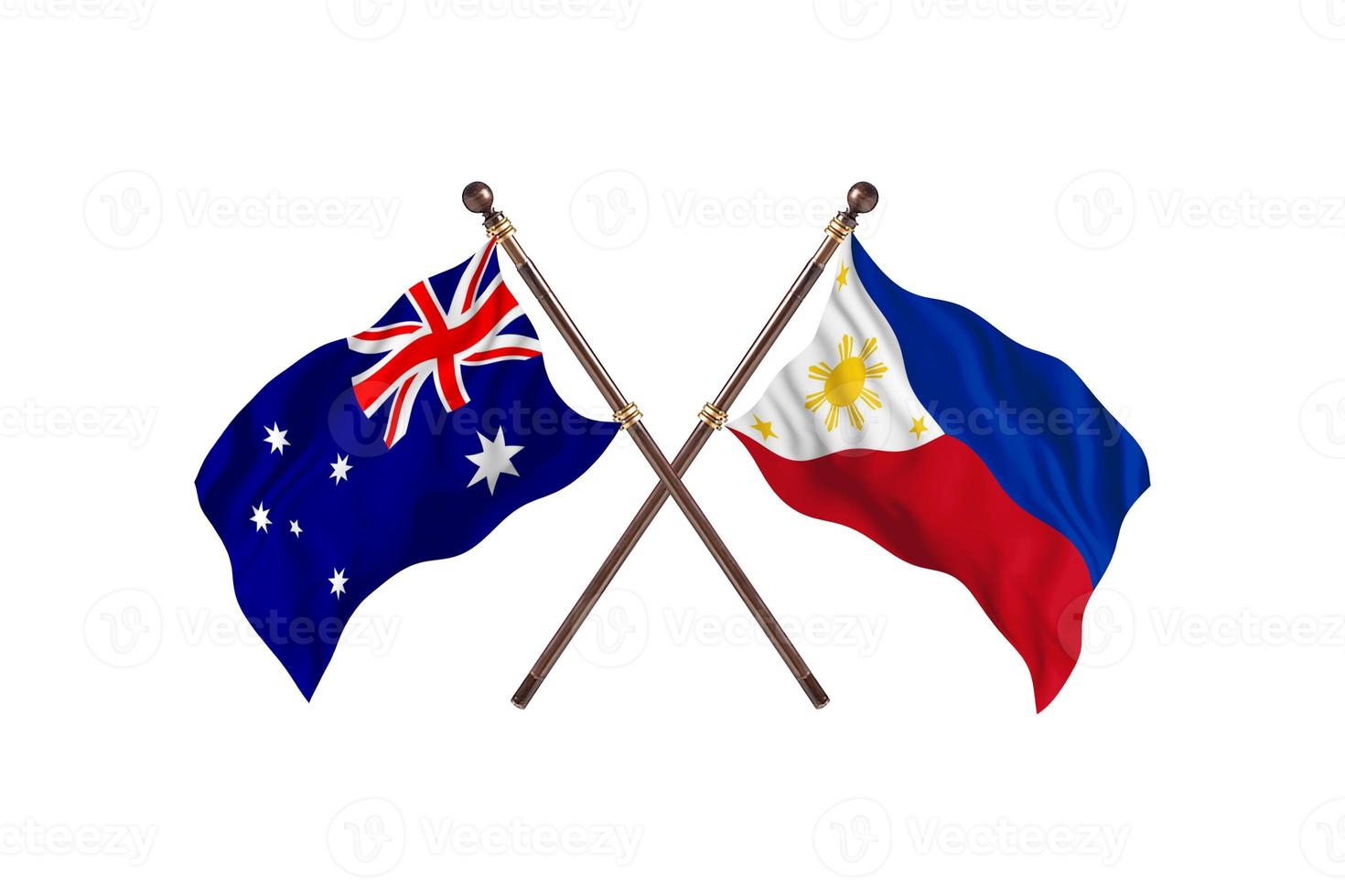 Australia versus Philippines Two Country Flags photo