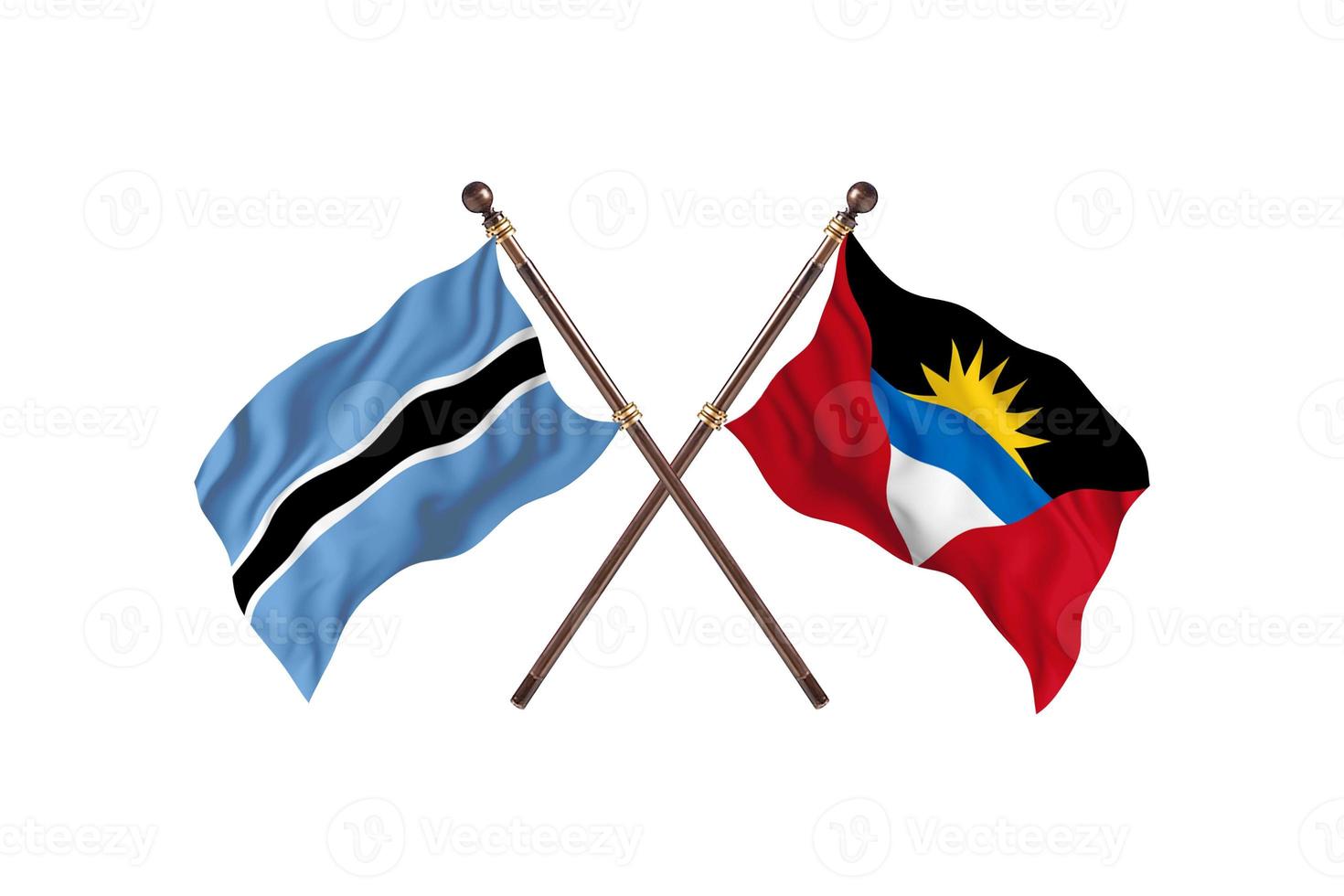 Botswana versus Antigua and Barbuda Two Country Flags photo