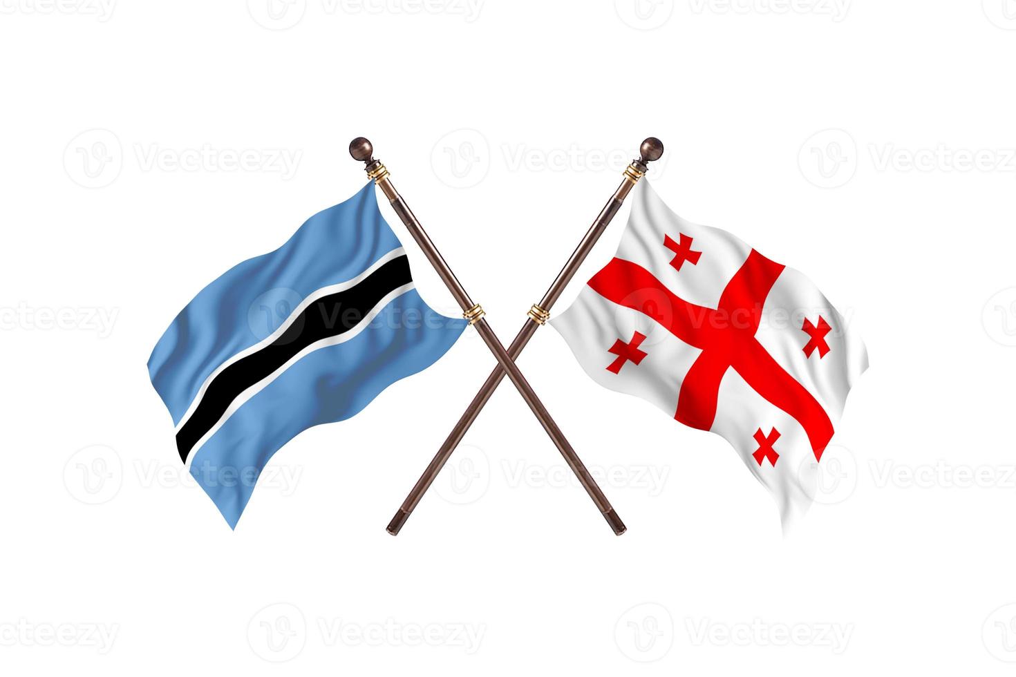 Botswana versus Georgia Two Country Flags photo