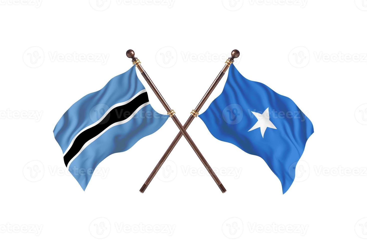 Botswana versus Somalia Two Country Flags photo