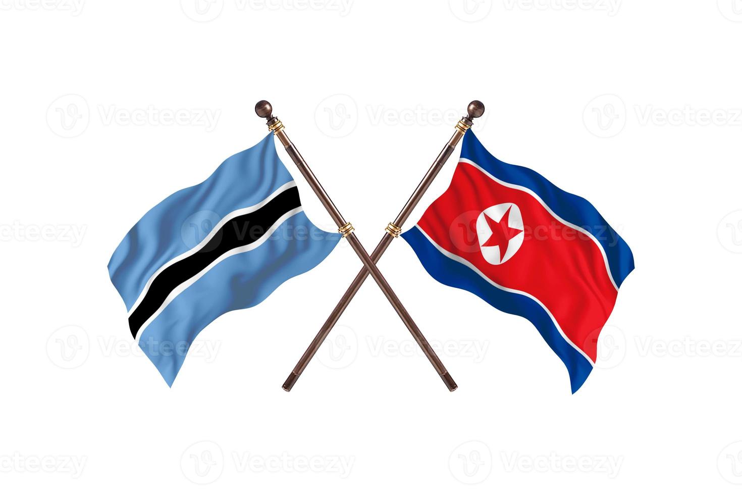 Botswana versus North Korea  Two Country Flags photo