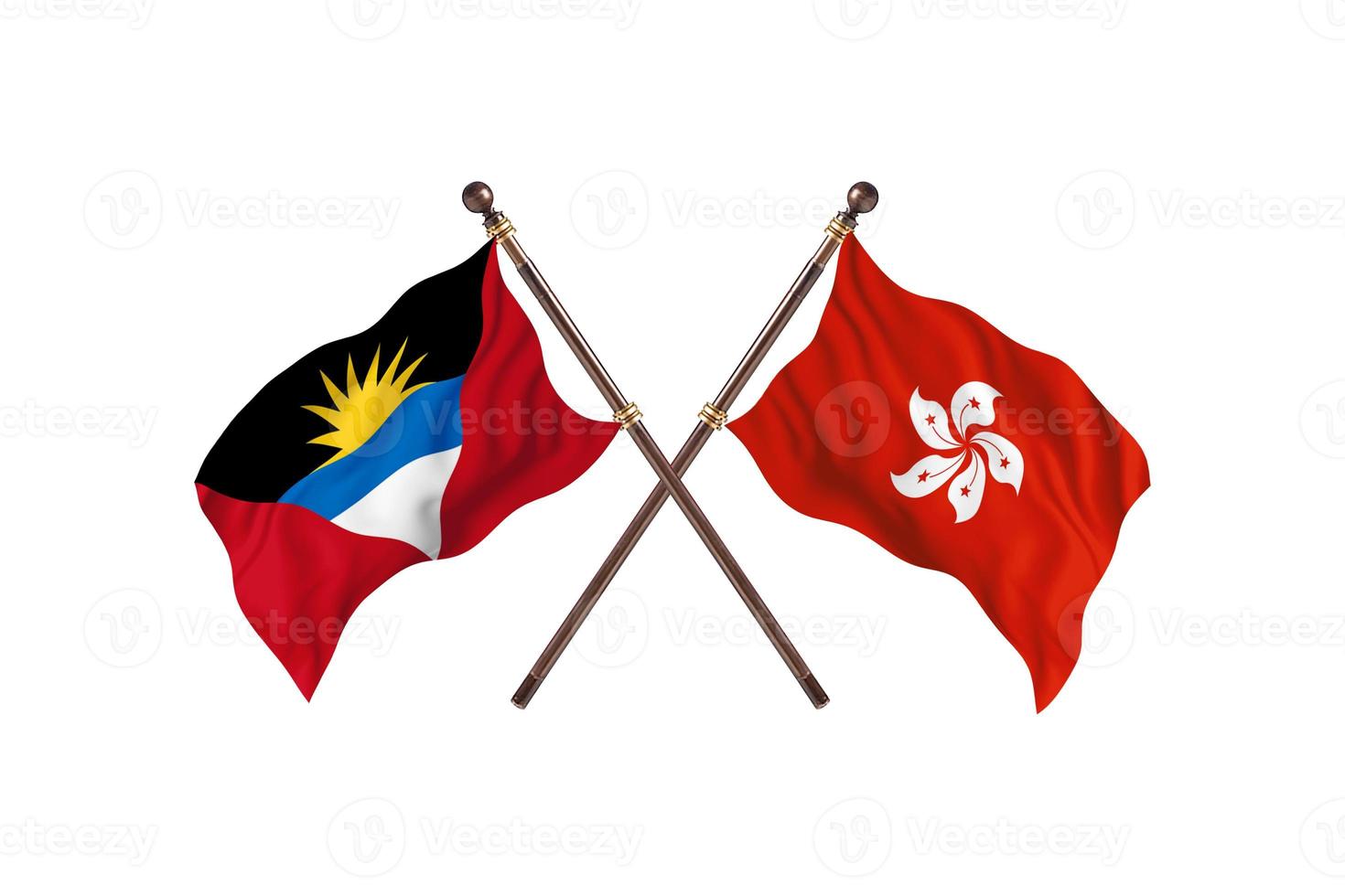 Antigua and Barbuda versus Hong Kong Two Country Flags photo