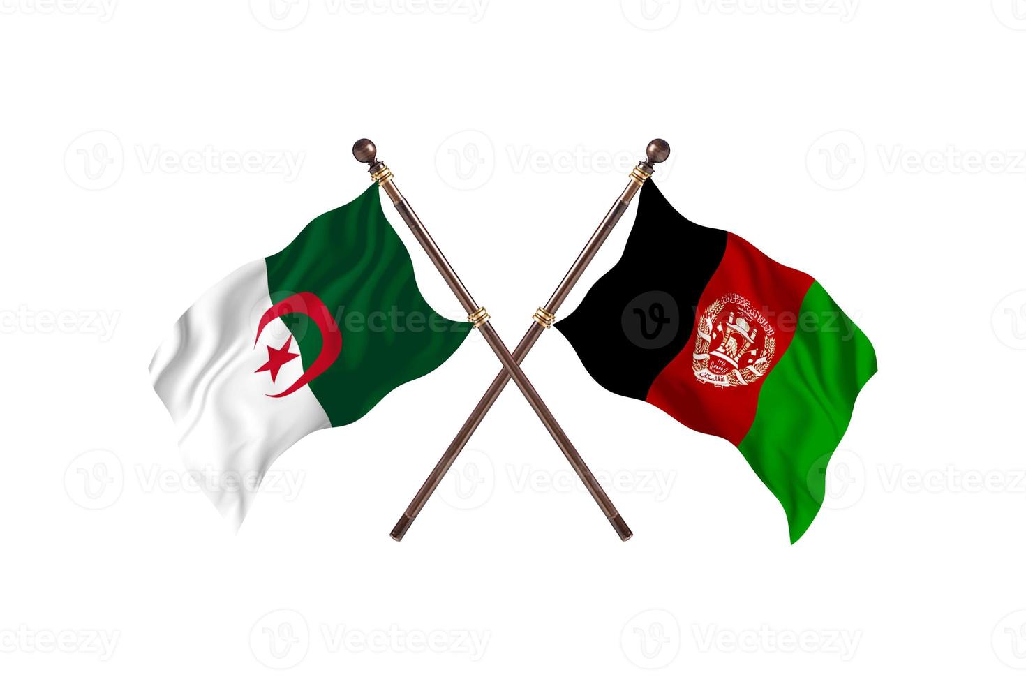 Algeria versus Afghanistan Two Country Flags photo