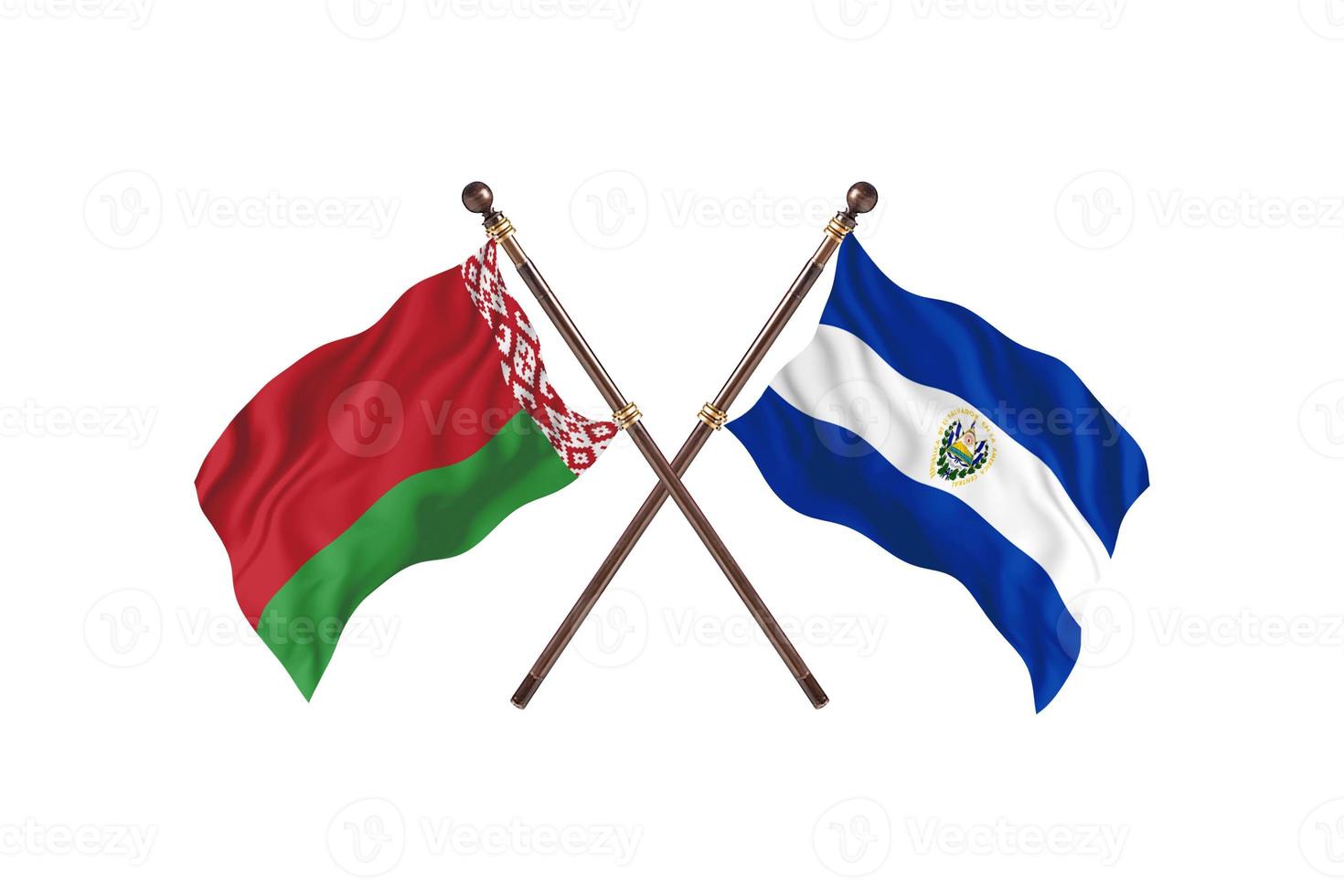 Belarus versus El Salvador Two Country Flags photo