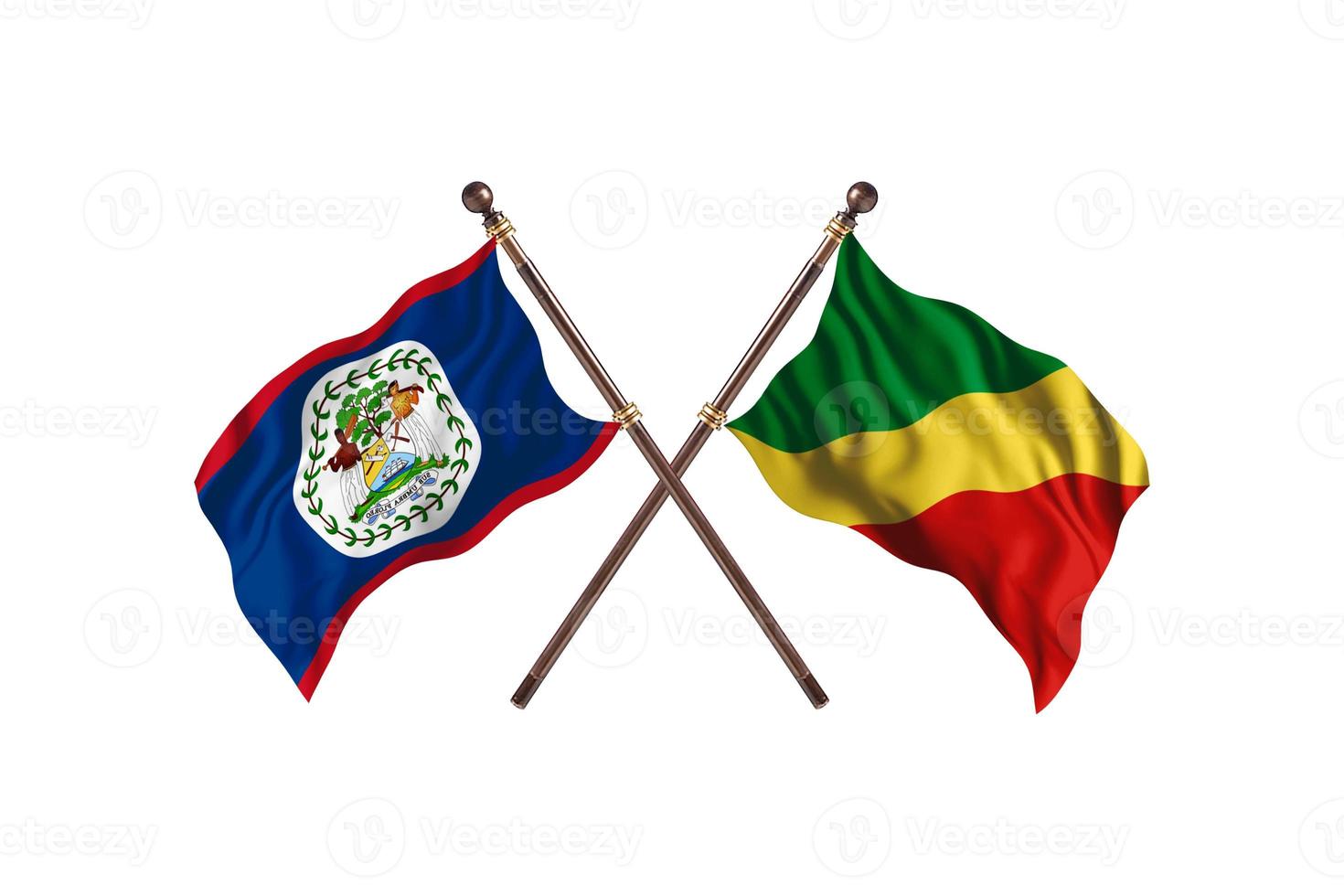 Belize versus Congo republic of the Two Country Flags photo