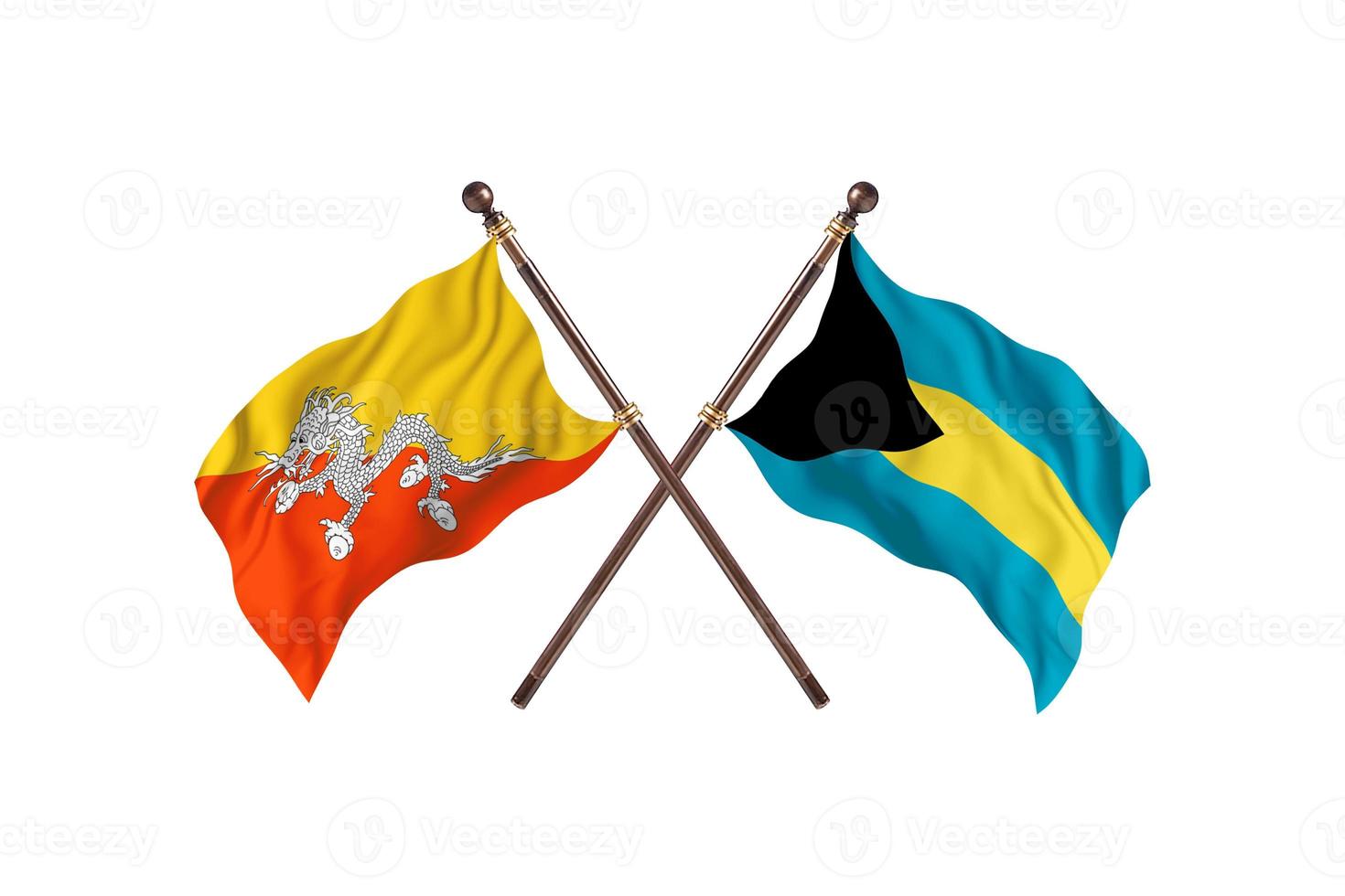 Bhutan versus The Bahamas Two Country Flags photo