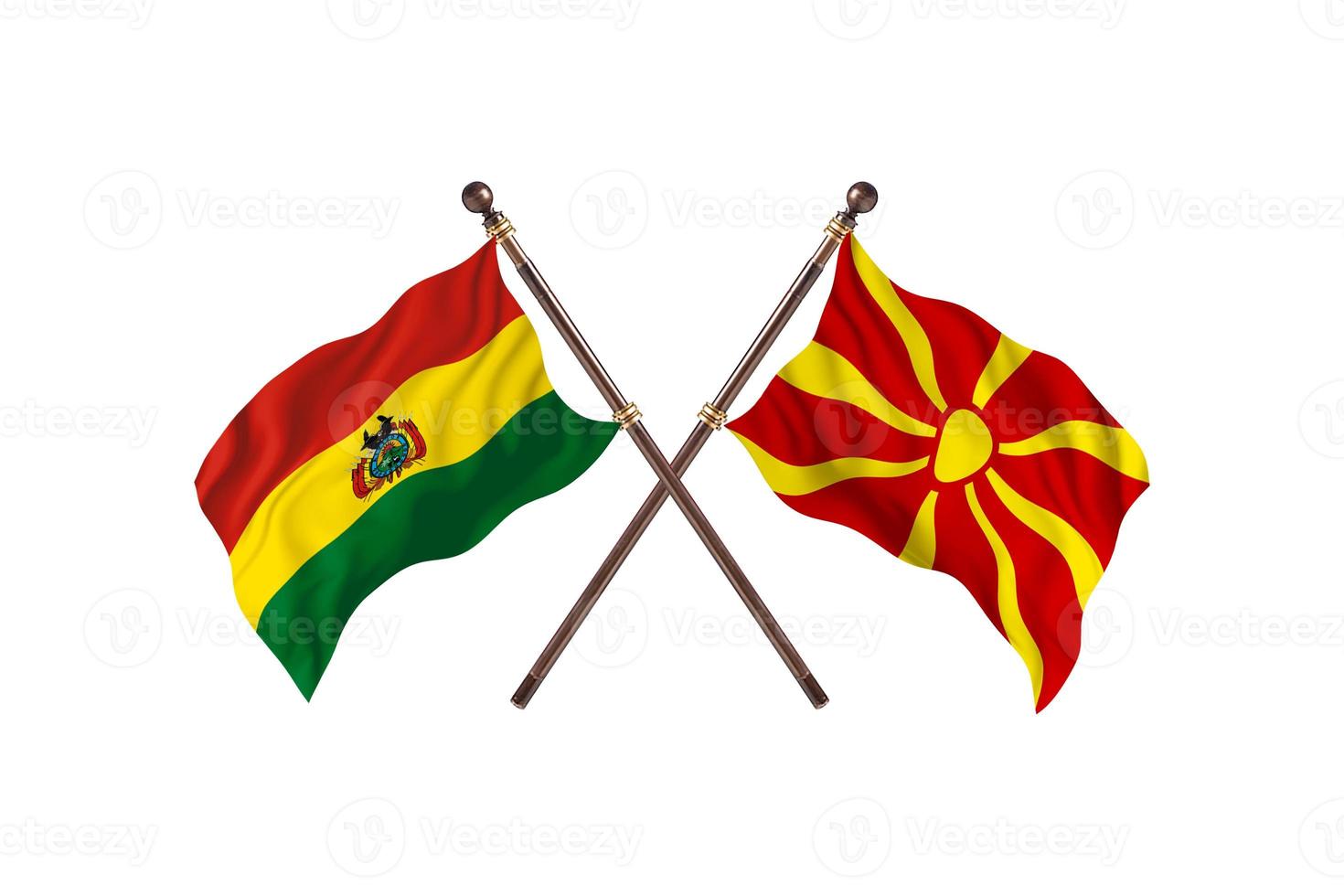 Bolivia versus Macedonia Two Country Flags photo