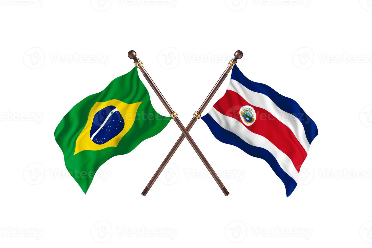 Brazil versus Costa Rica Two Country Flags photo