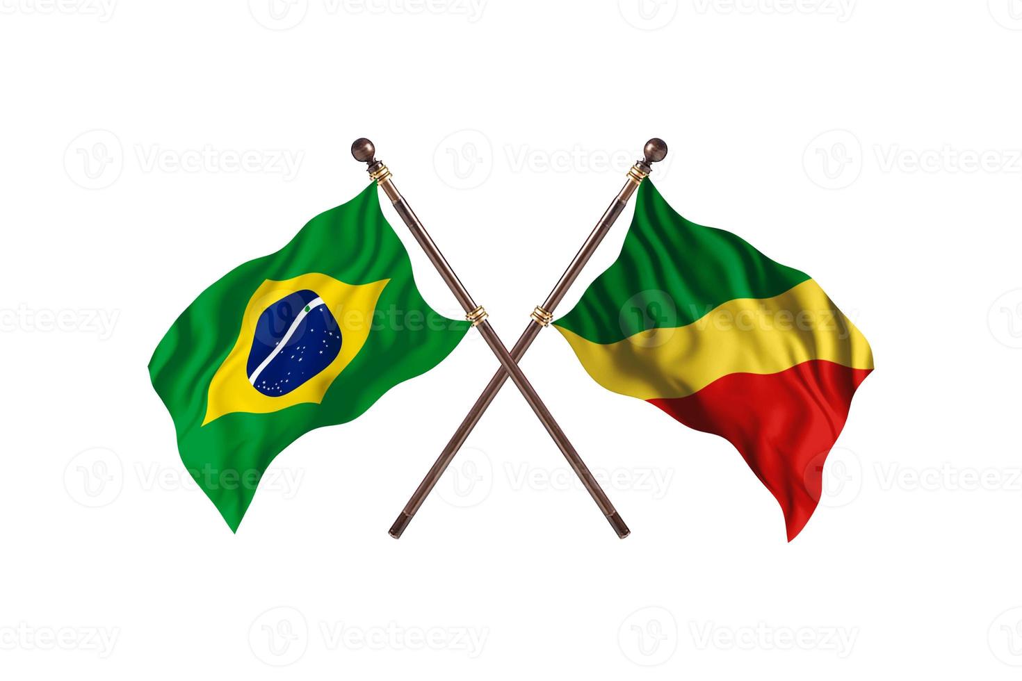 Brazil versus Congo republic of the Two Country Flags photo