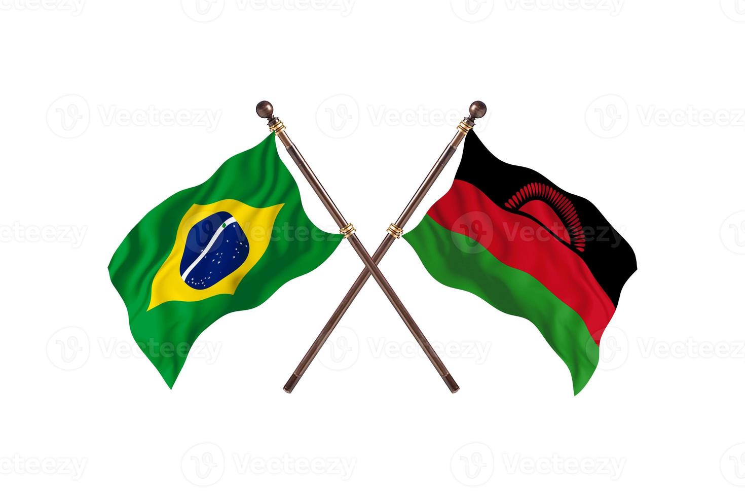Brazil versus Malawi Two Country Flags photo
