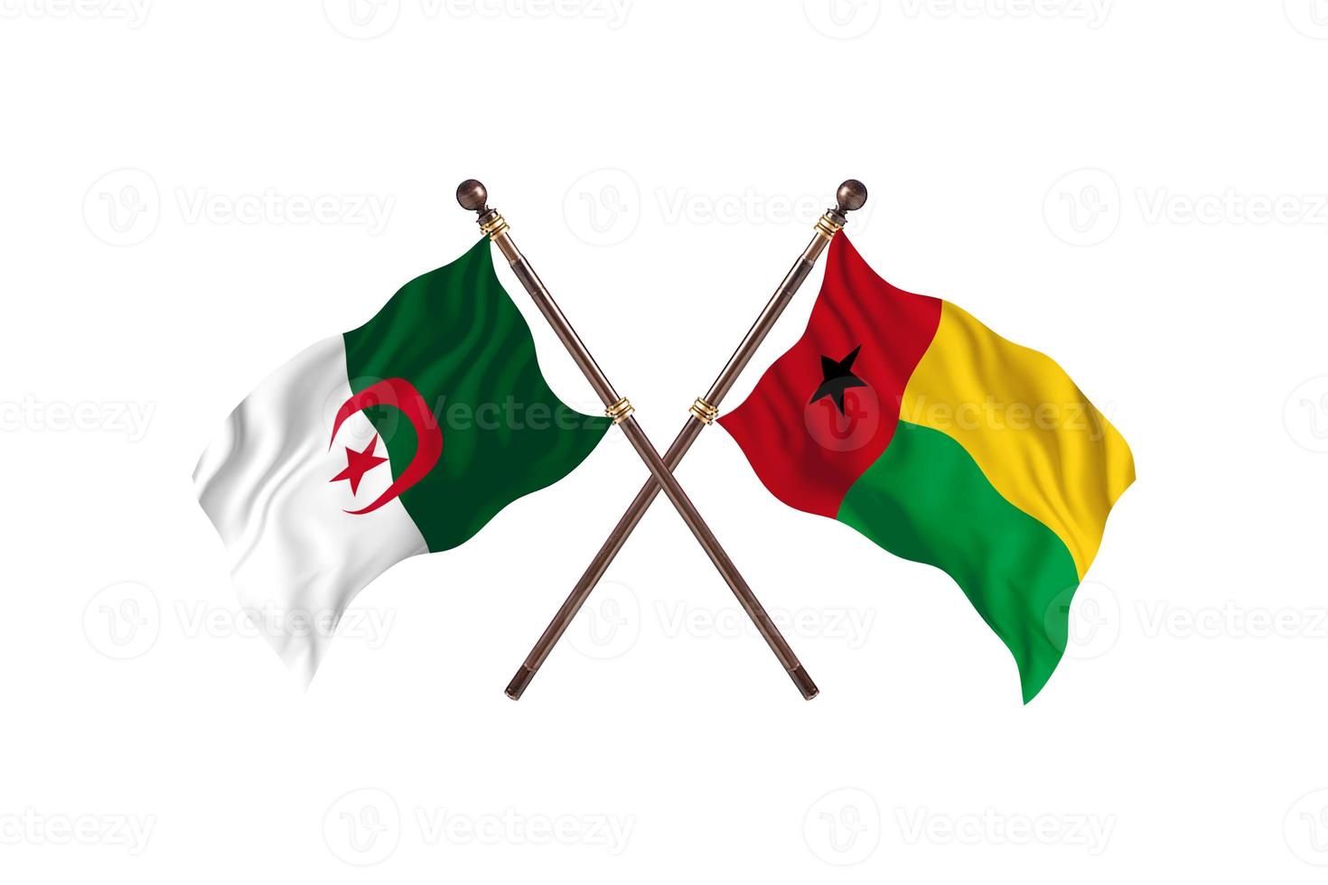 Algeria versus Guinea-Bissau Two Country Flags photo