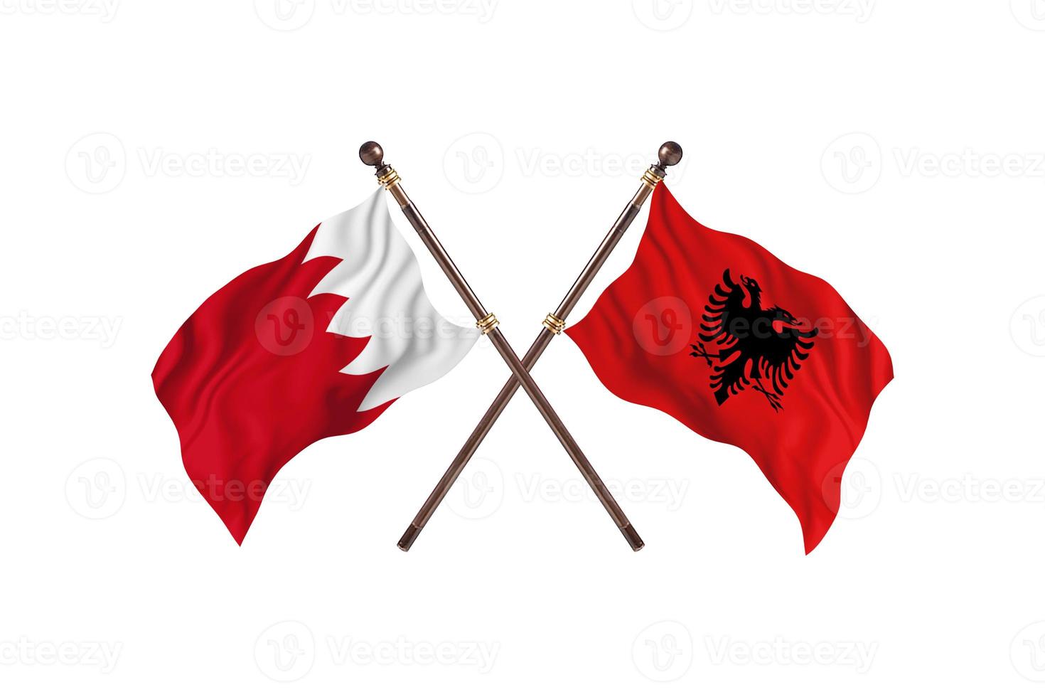 Bahrain versus Albania Two Country Flags photo