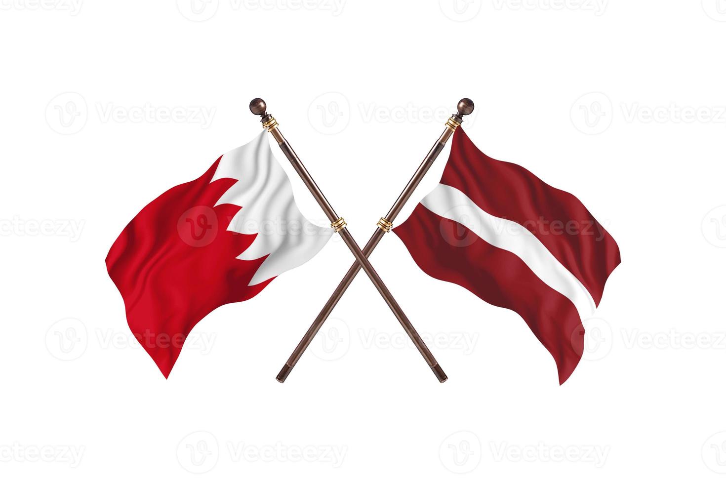 Bahrain versus Latvia Two Country Flags photo