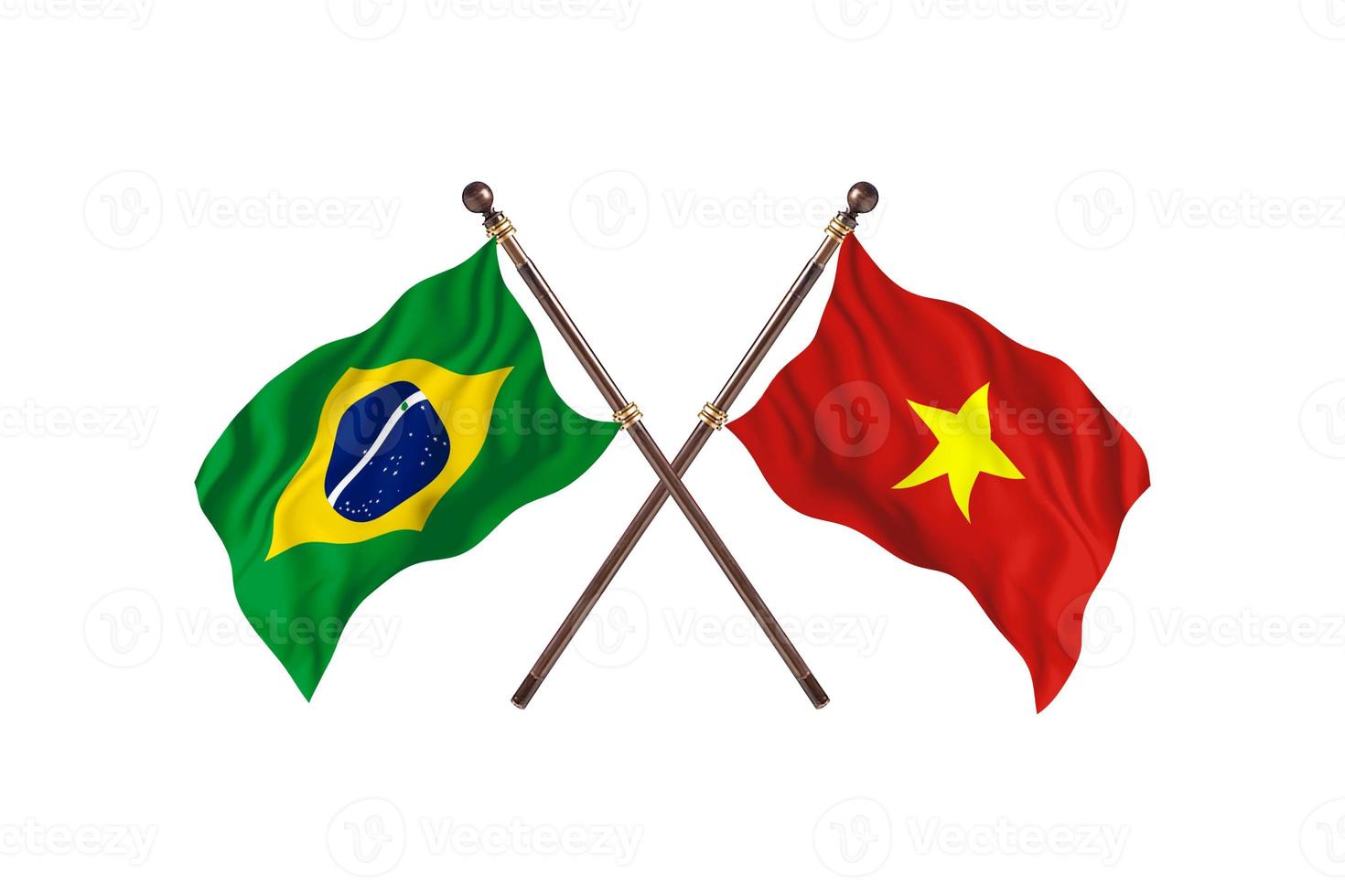 brasil contra vietnam dos banderas de países foto