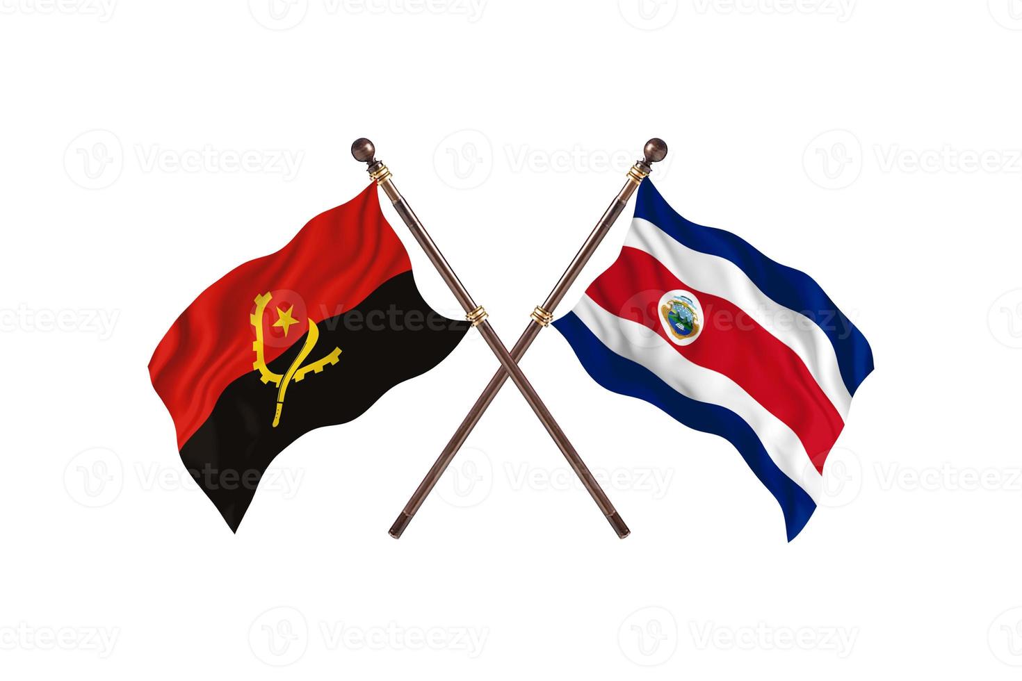 Angola versus Costa Rica Two Country Flags photo
