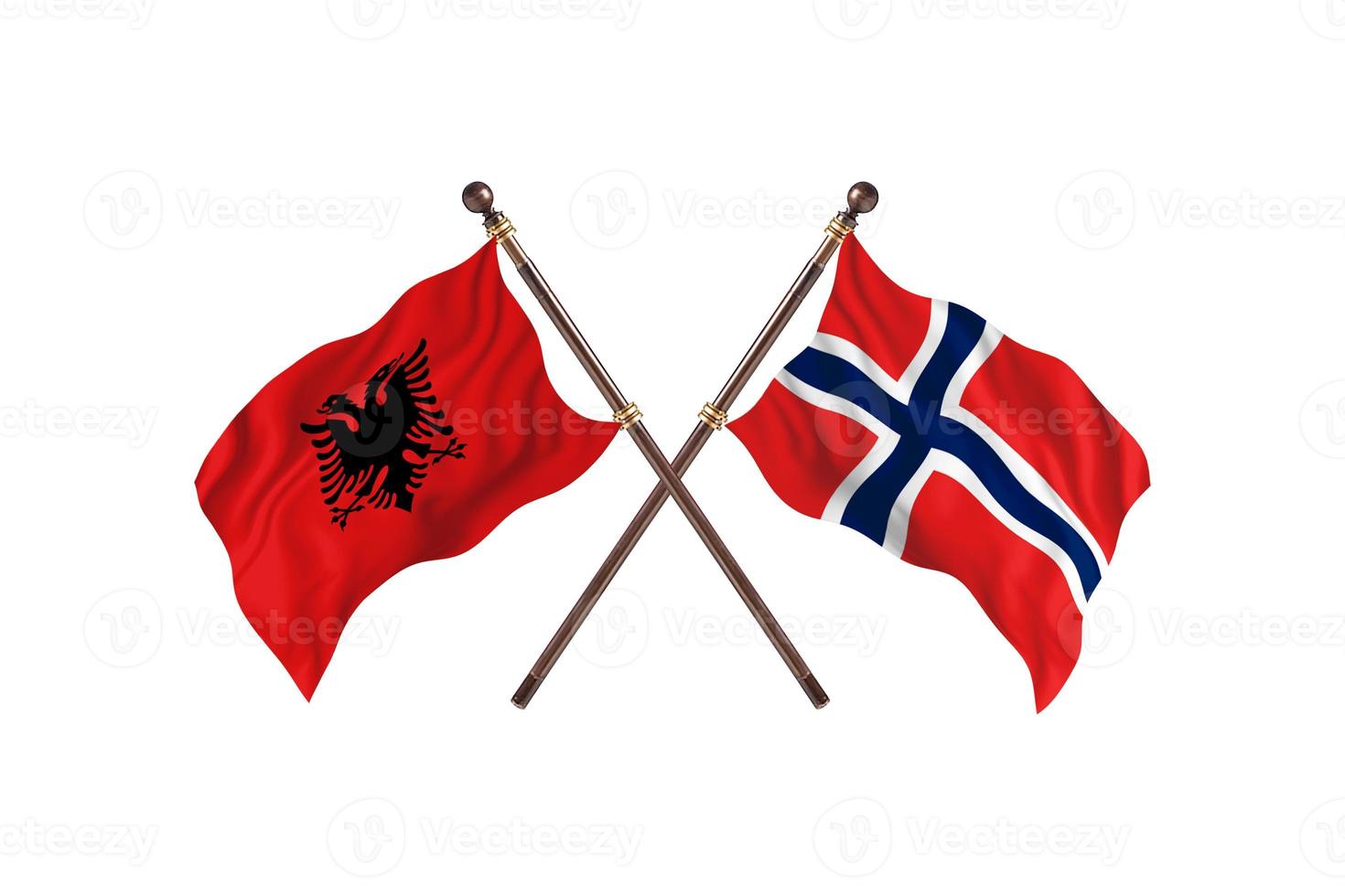 Albania versus Norway Two Country Flags photo