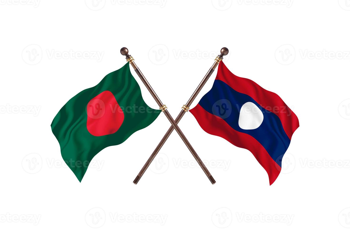 Bangladesh versus Laos Two Country Flags photo