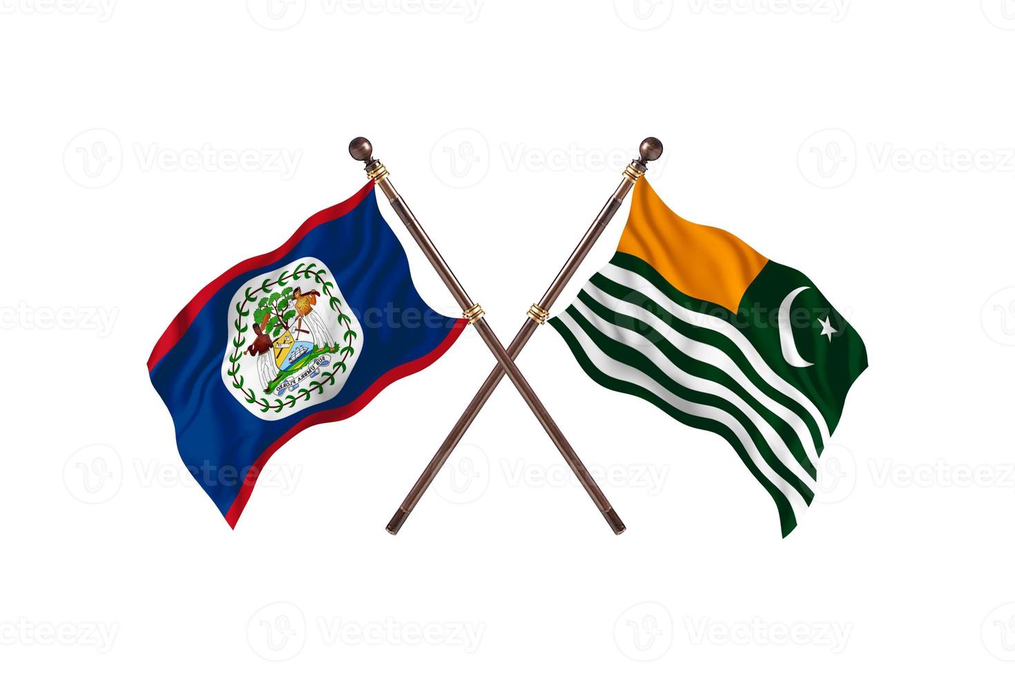 Belize versus Kashmir Two Country Flags photo