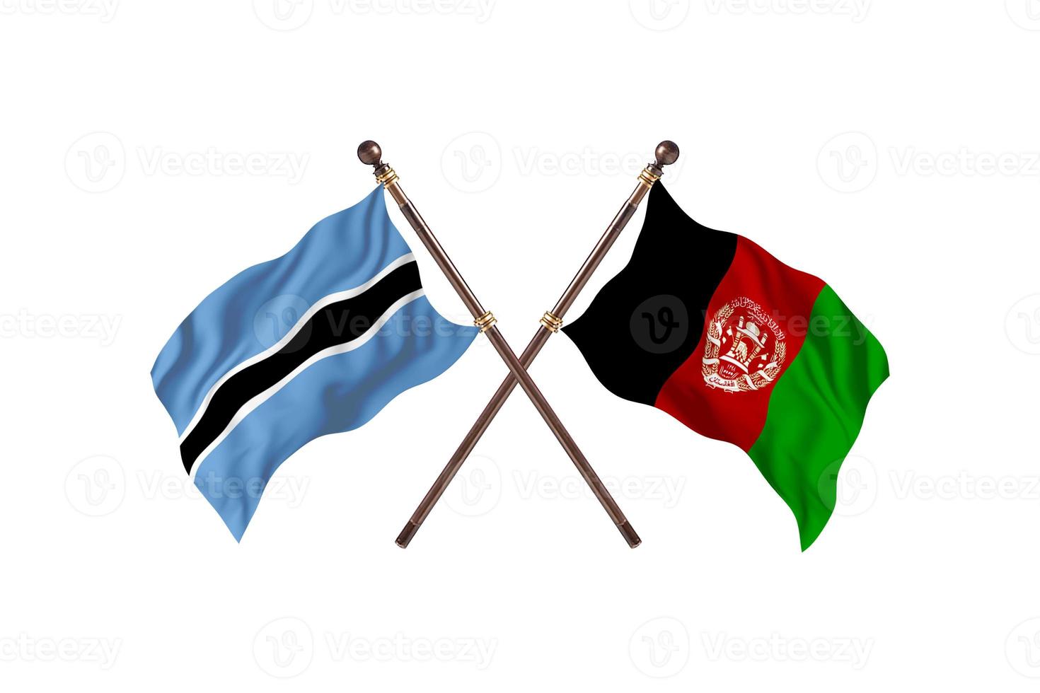 Botswana versus Afghanistan Two Country Flags photo