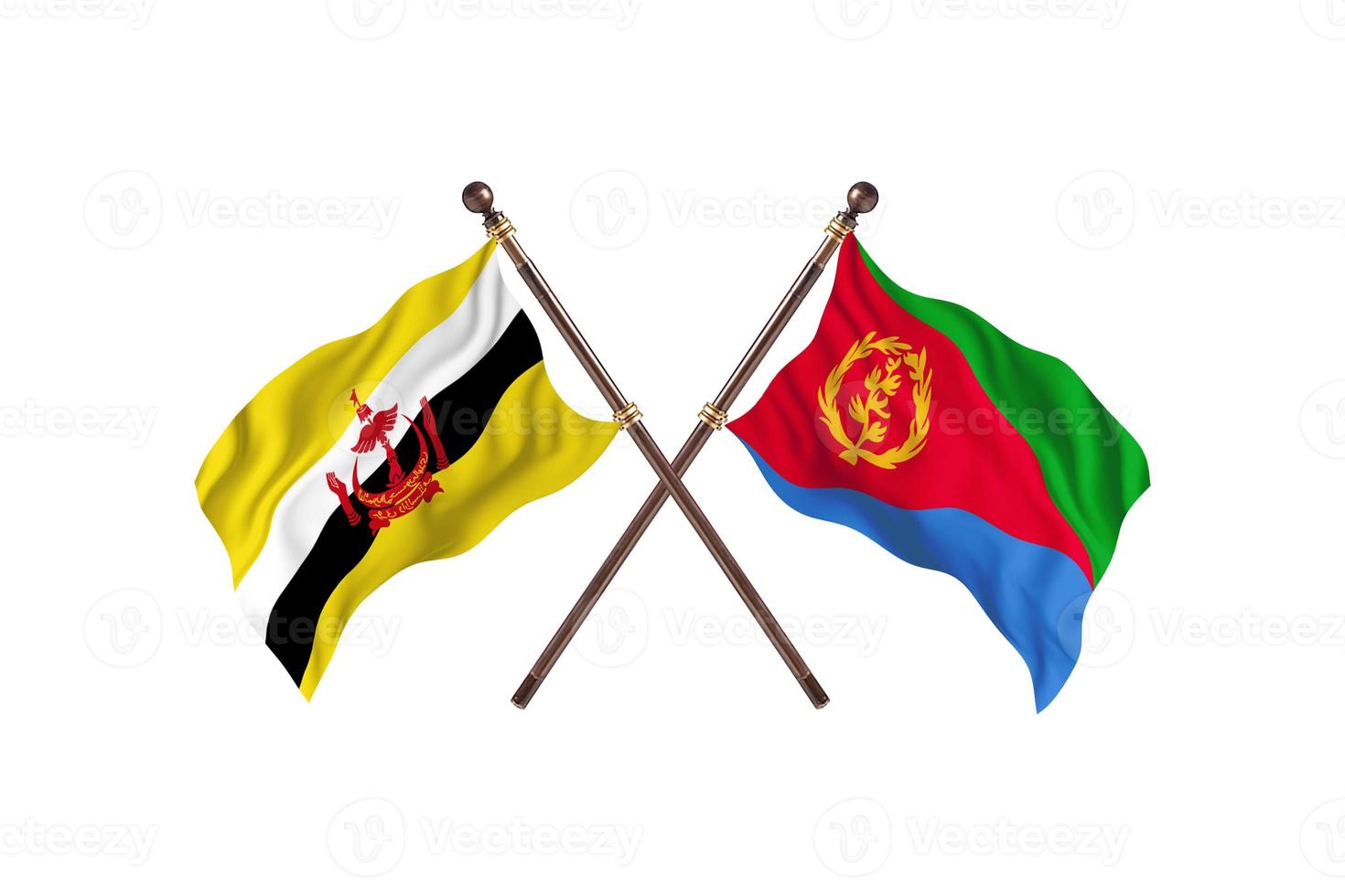 Brunei versus Eritrea Two Country Flags photo