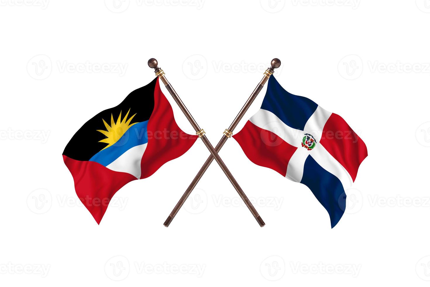 Antigua and Barbuda versus Dominican Republic Two Country Flags photo