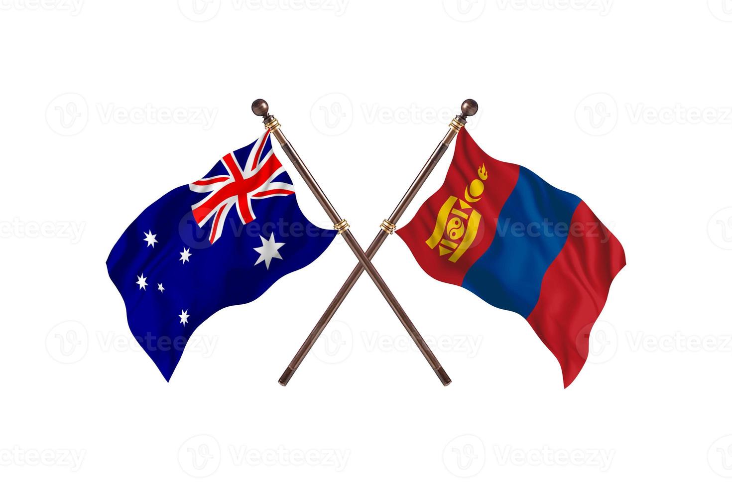 Australia versus Mongolia Two Country Flags photo