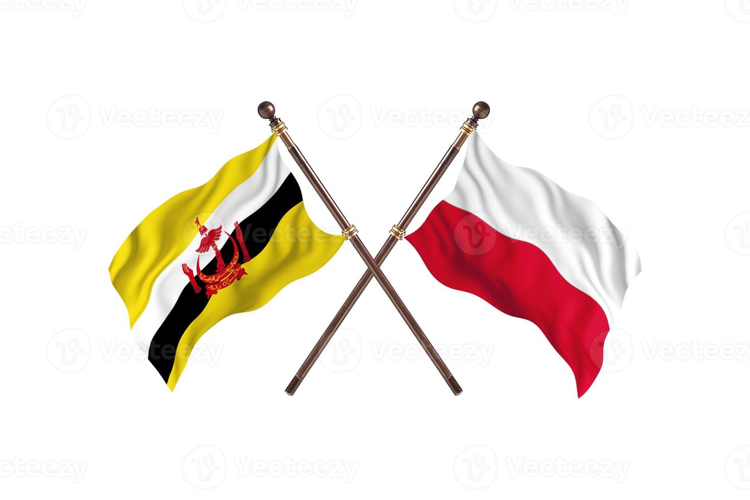 brunei contra polonia dos banderas de países foto