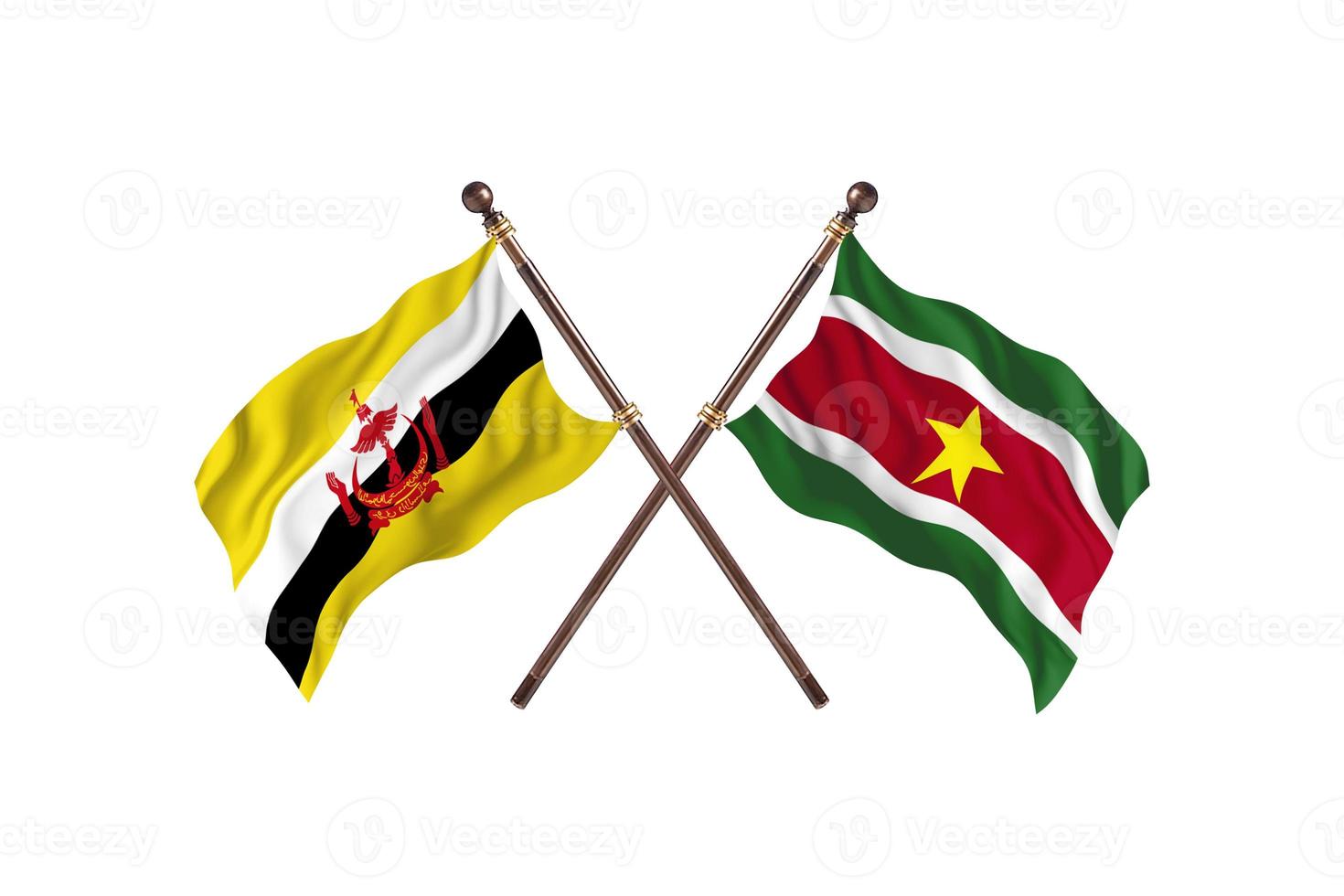 Brunei versus Suriname Two Country Flags photo