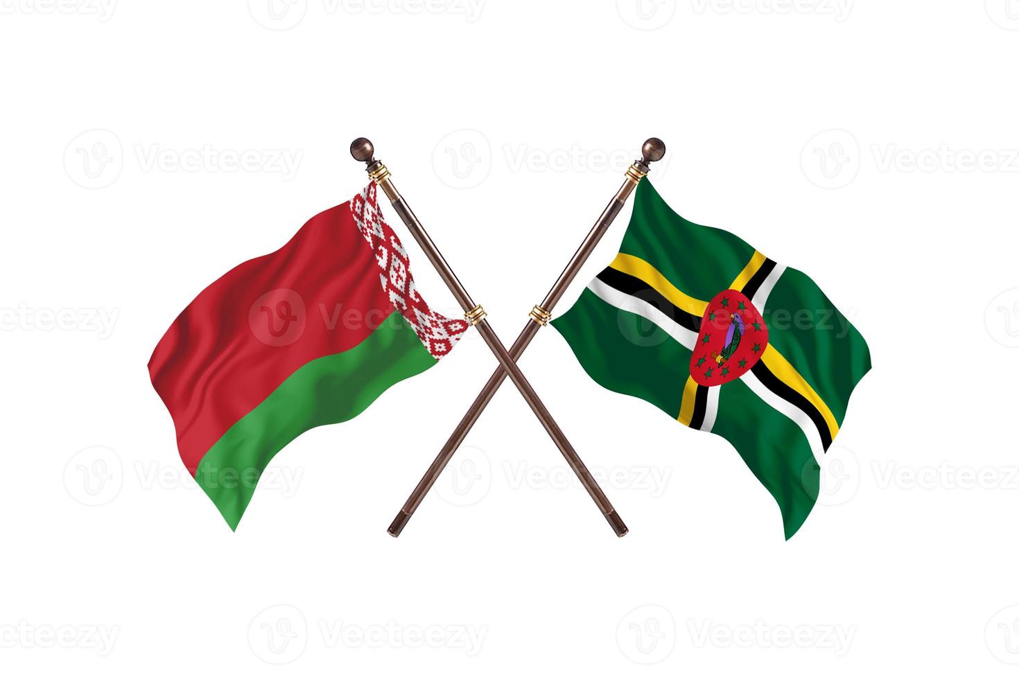 Belarus versus Dominica Two Country Flags photo
