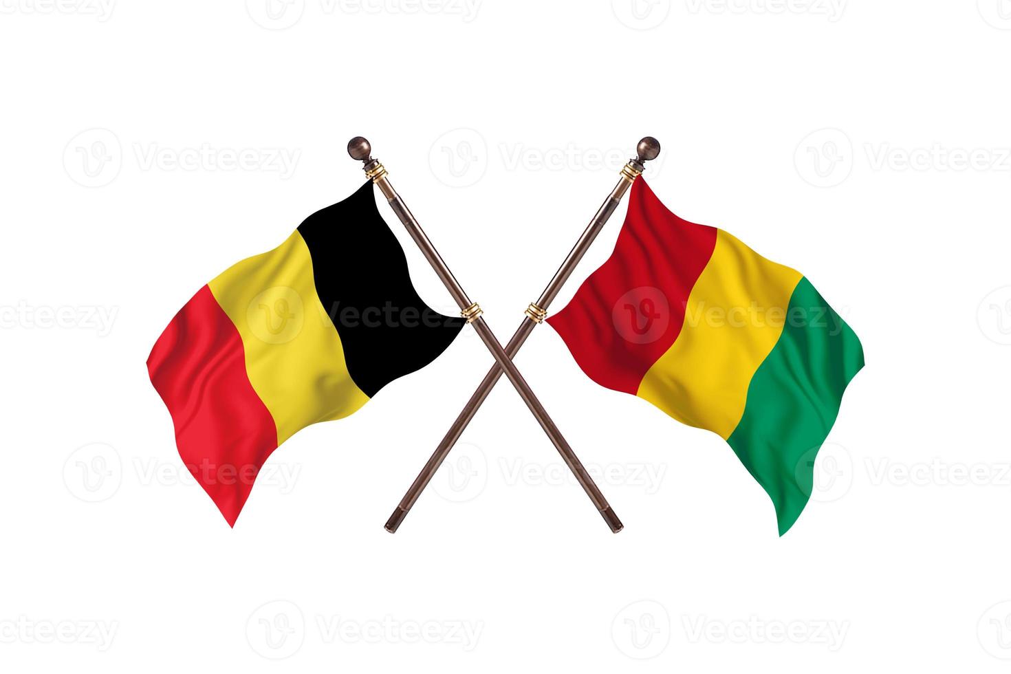 Belgium versus Guinea Two Country Flags photo