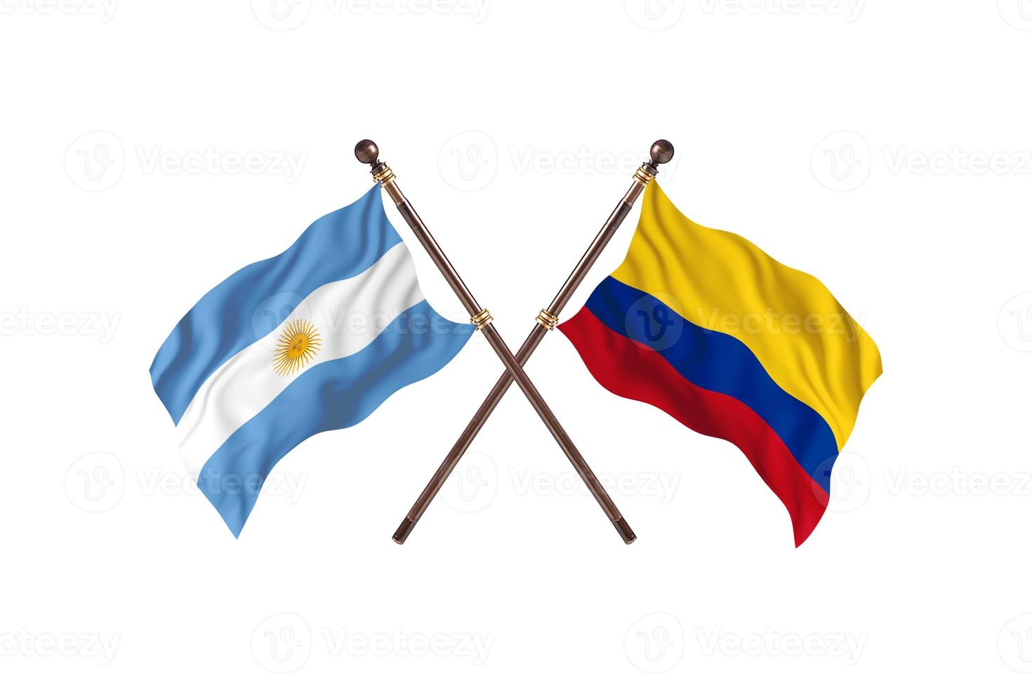 Argentina versus Colombia Two Country Flags photo