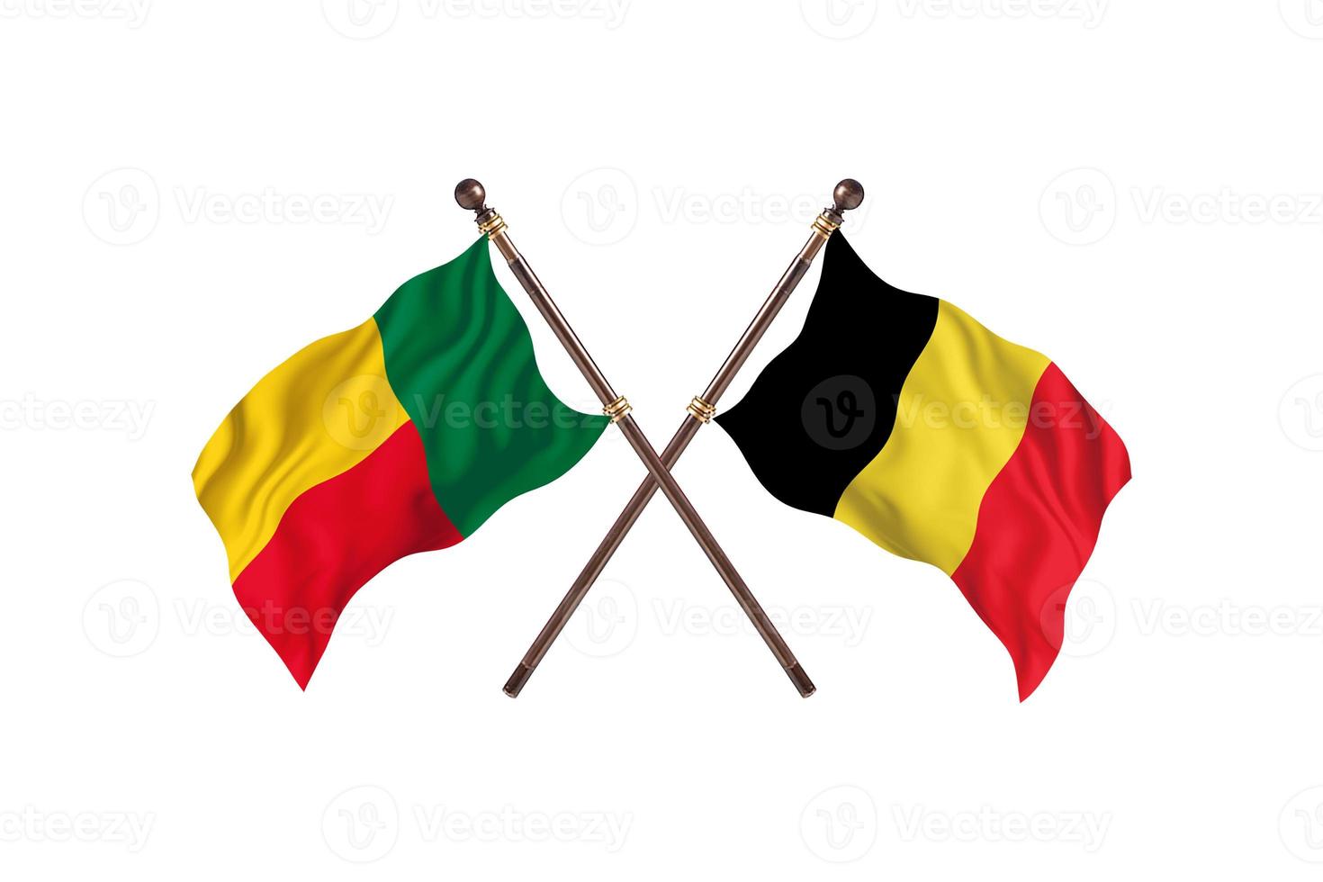Benin versus Belgium Two Country Flags photo