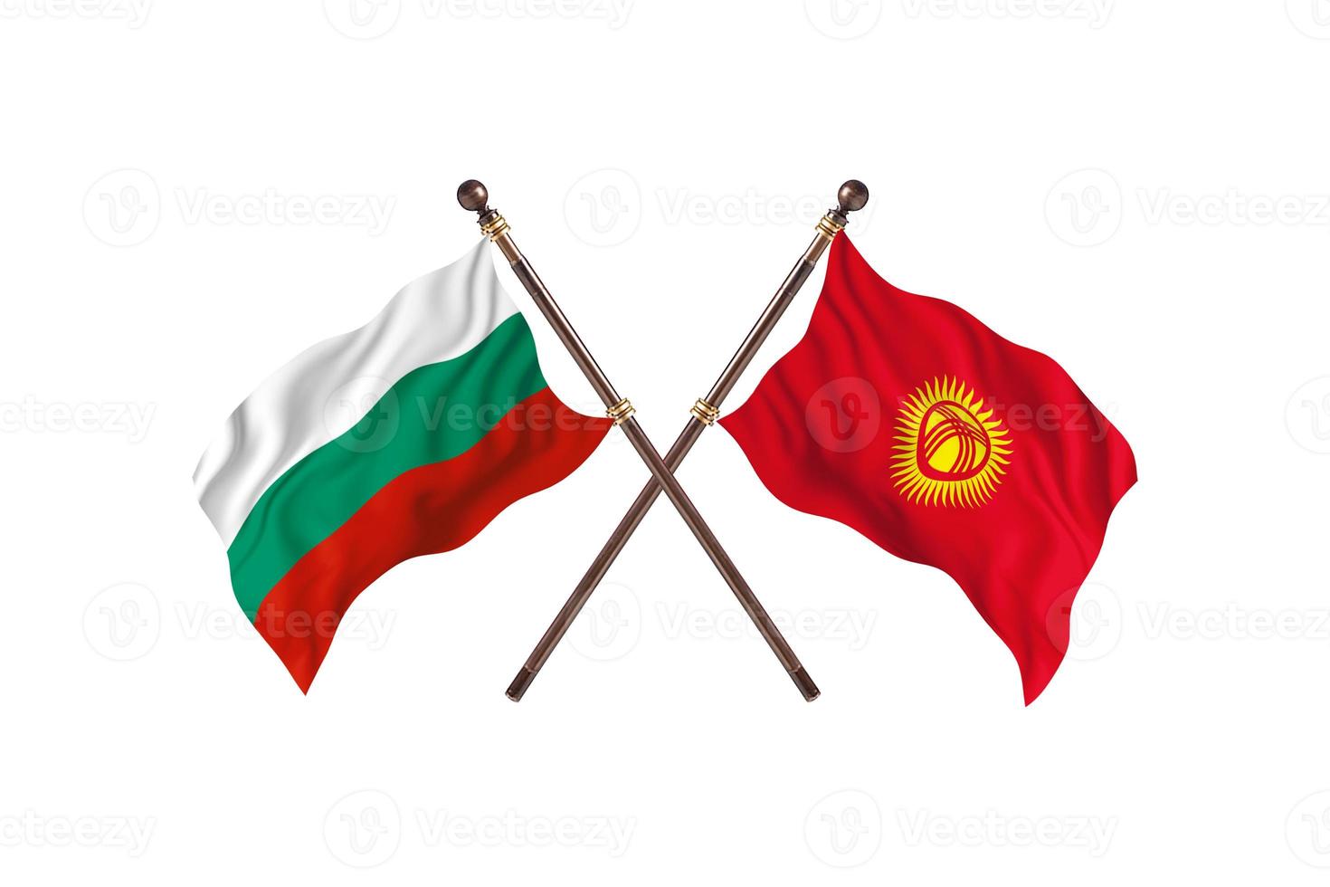 bulgaria contra kirguistán dos banderas de países foto