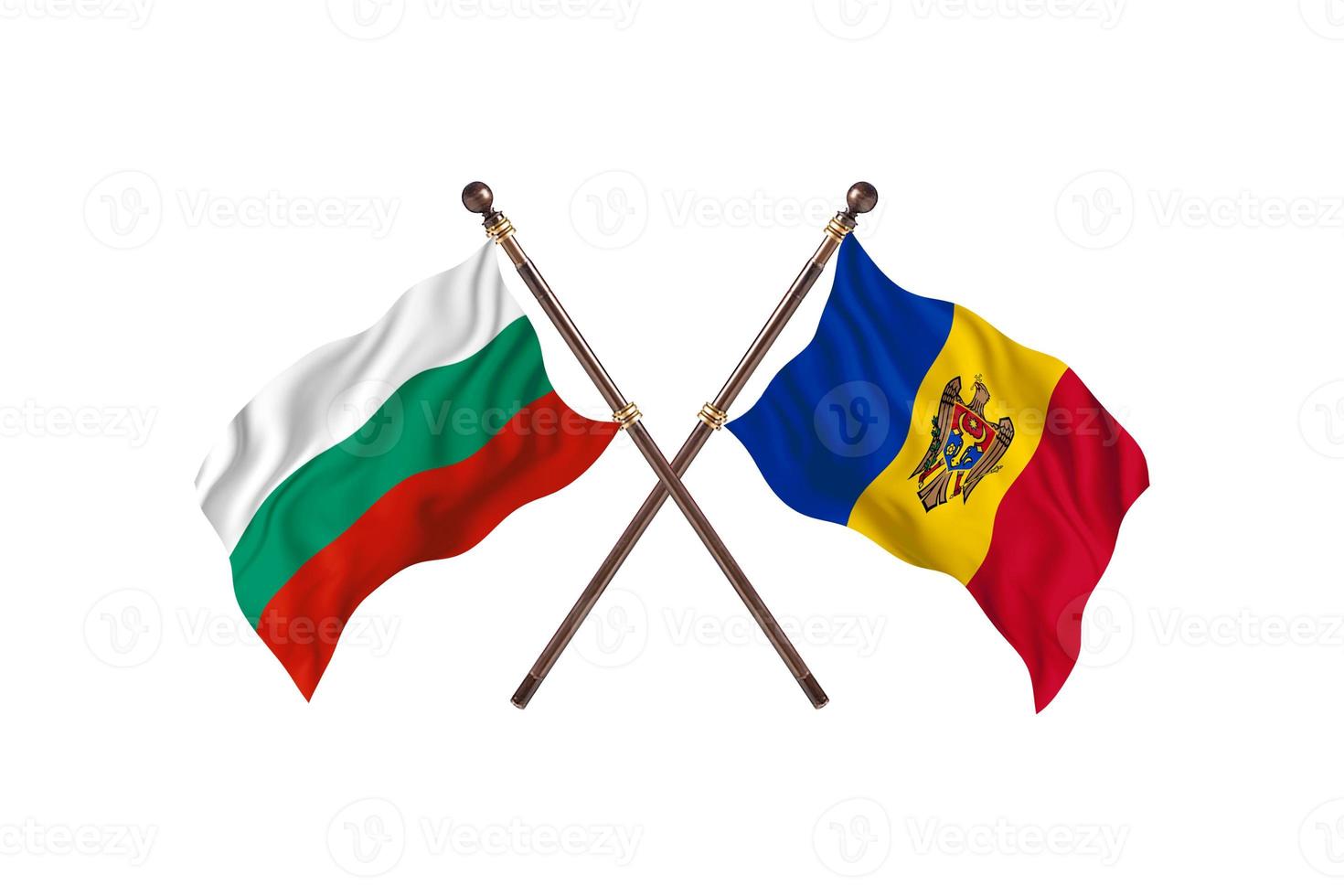 Bulgaria versus Moldova Two Country Flags photo