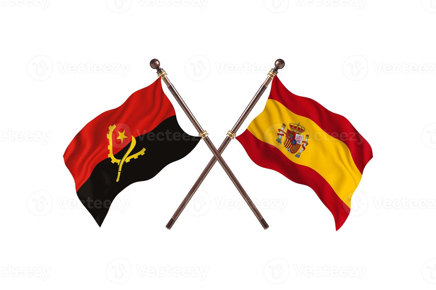 Angola versus Spain Two Country Flags photo