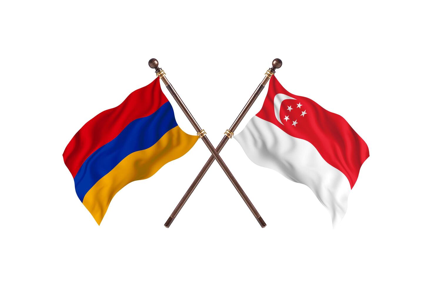 Armenia versus Singapore Two Country Flags photo