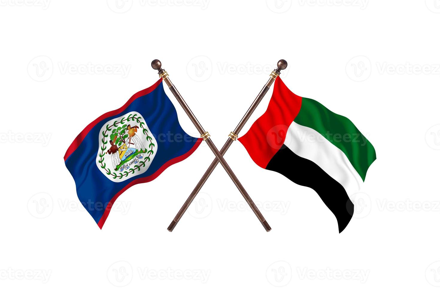 Belize versus United Arab Emirates Two Country Flags photo